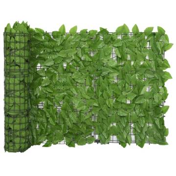 Privacy Balcony Screen with Green Leaves - 600x75 cm