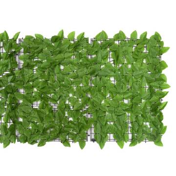 Privacy Balcony Screen with Green Leaves - 600x75 cm