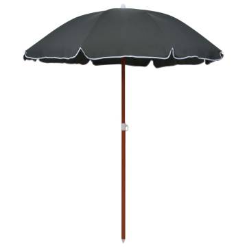 Elegant 180 cm Anthracite Parasol with Steel Pole | HipoMarket