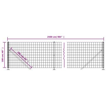 Wire Mesh Fence with Flange Green 1x25 m - Durable & Versatile