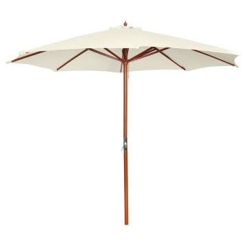 Elegant Sand White Parasol 300x258 cm - Hipomarket UK