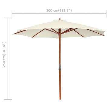 Elegant Sand White Parasol 300x258 cm - Hipomarket UK