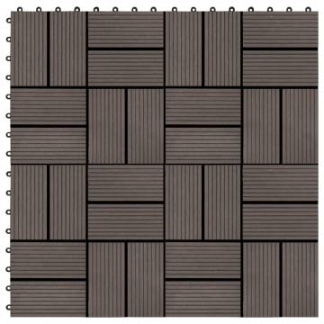 22 pcs Dark Brown WPC Decking Tiles - 30x30 cm for 2 sqm