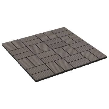 22 pcs Dark Brown WPC Decking Tiles - 30x30 cm for 2 sqm