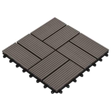 22 pcs Dark Brown WPC Decking Tiles - 30x30 cm for 2 sqm