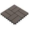 22 pcs Dark Brown WPC Decking Tiles - 30x30 cm for 2 sqm