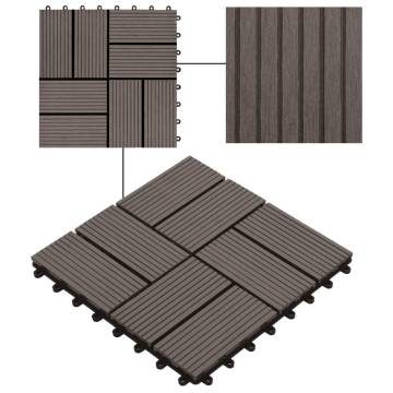 22 pcs Dark Brown WPC Decking Tiles - 30x30 cm for 2 sqm