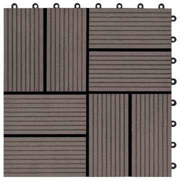 22 pcs Dark Brown WPC Decking Tiles - 30x30 cm for 2 sqm