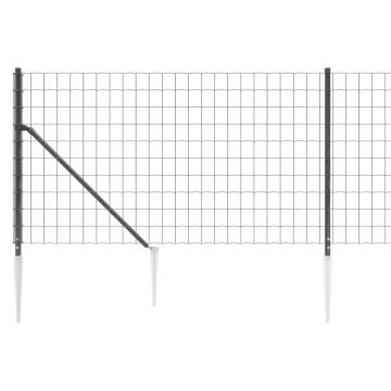 Wire Mesh Fence with Spike Anchors Anthracite 1.1x10 m