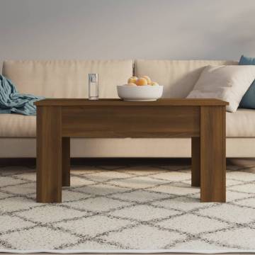 Brown Oak Coffee Table 101x49x52 cm | Modern Lift-Top Design