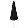 330 cm Black Outdoor Parasol with Wooden Pole | HipoMarket