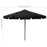 330 cm Black Outdoor Parasol with Wooden Pole | HipoMarket