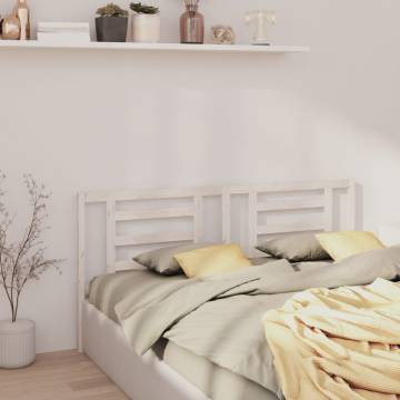 Stylish White Bed Headboard - Solid Pine Wood 166x4x100 cm