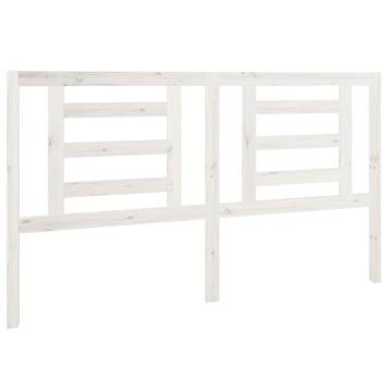 Stylish White Bed Headboard - Solid Pine Wood 166x4x100 cm