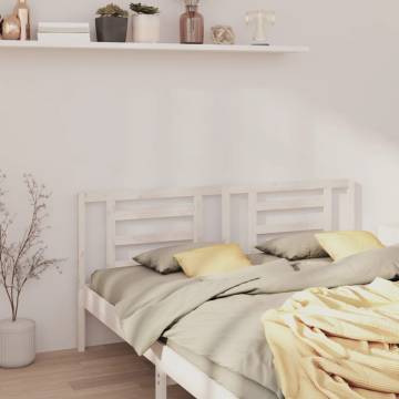 Stylish White Bed Headboard - Solid Pine Wood 166x4x100 cm