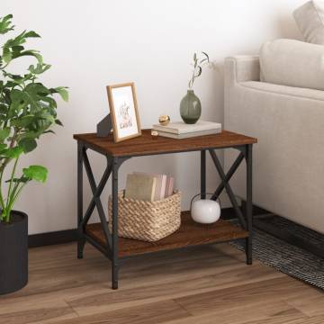 Stylish Brown Oak Side Table - 55x38x45 cm | HipoMarket