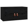 Wall Cabinets 2 pcs Black - Solid Pine Wood | HipoMarket UK