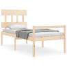 Solid Wood Bed Frame with Headboard - Single Size