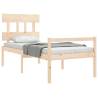 Solid Wood Bed Frame with Headboard - Single Size