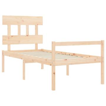 Solid Wood Bed Frame with Headboard - Single Size