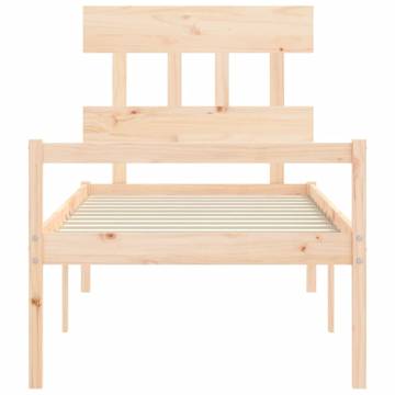 Solid Wood Bed Frame with Headboard - Single Size