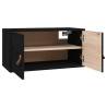 Wall Cabinets 2 pcs Black - Solid Pine Wood | HipoMarket UK