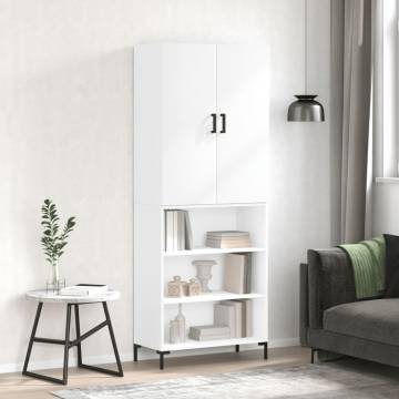 Highboard White 69.5x34x180 cm | Stylish Engineered Wood Storage