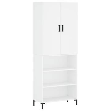 Highboard White 69.5x34x180 cm | Stylish Engineered Wood Storage