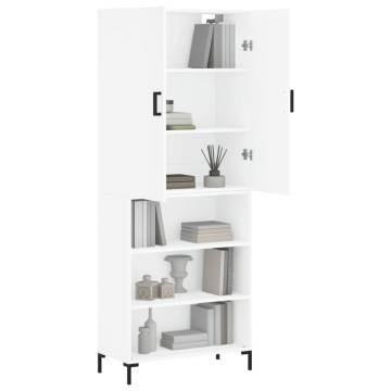 Highboard White 69.5x34x180 cm | Stylish Engineered Wood Storage