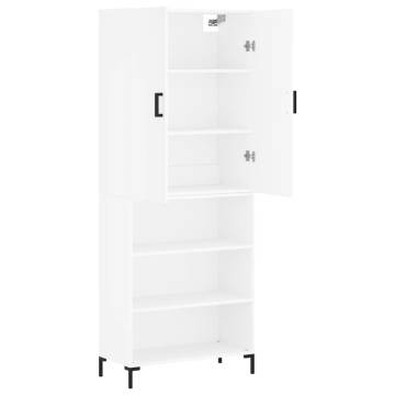 Highboard White 69.5x34x180 cm | Stylish Engineered Wood Storage