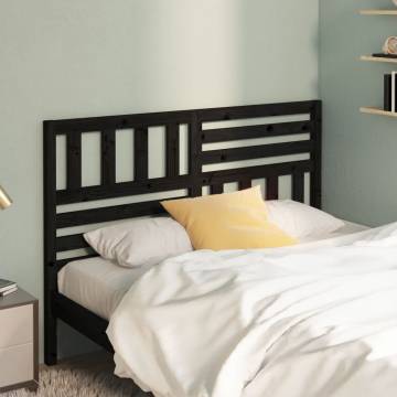 Stylish Black Bed Headboard - Solid Pine | Hipomarket