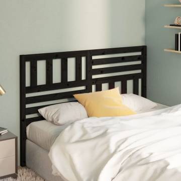 Stylish Black Bed Headboard - Solid Pine | Hipomarket