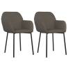 Elegant Dark Grey Velvet Dining Chairs - Set of 2