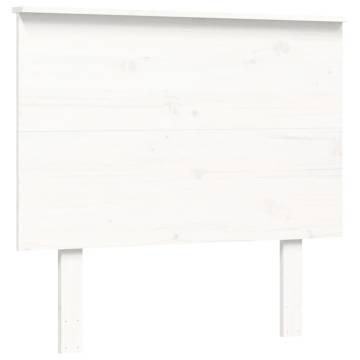 Elegant White Bed Frame with Headboard - 100x200 cm Solid Wood