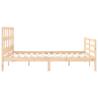 Solid Wood Bed Frame with Headboard 160x200 cm | HipoMarket