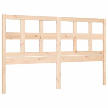 Solid Wood Bed Frame with Headboard 160x200 cm | HipoMarket