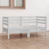 Garden 2-Seater Sofa White Solid Pinewood Colour white Quantity in Package 1 