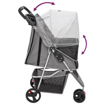 Folding Dog Stroller Grey - Comfortable & Portable | Hipomarket UK