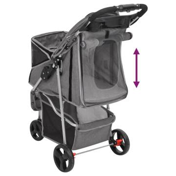 Folding Dog Stroller Grey - Comfortable & Portable | Hipomarket UK