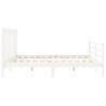 Super King Size White Bed Frame with Headboard - Solid Wood