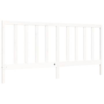 Super King Size White Bed Frame with Headboard - Solid Wood