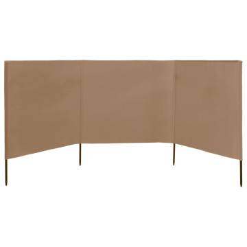 3-Panel Wind Screen Fabric 400x80 cm Taupe - Hipomarket