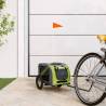 Pet Bike Trailer Green and Grey Oxford Fabric and Iron Colour green Size 124 x 53 x 53 cm 