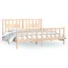 Solid Wood Pine Bed Frame with Headboard - 200x200 cm