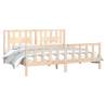 Solid Wood Pine Bed Frame with Headboard - 200x200 cm