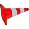 10 Reflective Traffic Cones - Red and White 50 cm