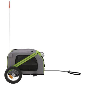 Pet Bike Trailer - Green & Grey Oxford Fabric & Iron