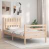 Bed Frame with Headboard 90x200 cm Solid Wood Colour natural Size 90 x 200 cm 