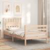 Solid Wood Bed Frame with Headboard 90x200 cm - HipoMarket