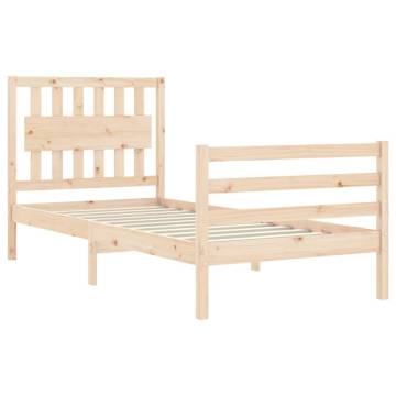 Solid Wood Bed Frame with Headboard 90x200 cm - HipoMarket